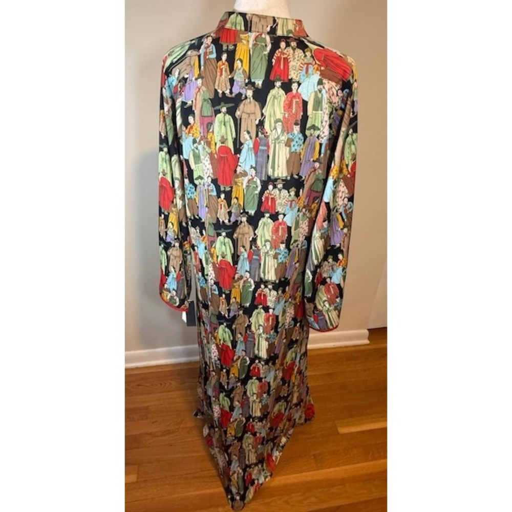 NWT Natori Dynasty Zip Caftan M‎ Korean Hanbok Print Luxury Robe $160 Retail - Picture 8 of 10